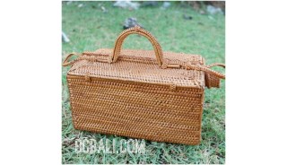 cosmetic handbag full handmade woven ata grass ethnic style